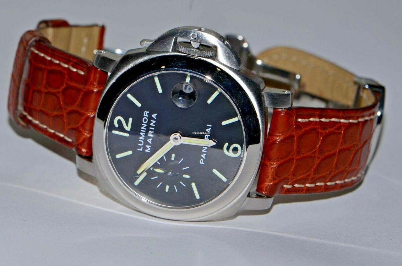 Panerai Luminor Marina Automatic Automatic Men's Watch Steel Case With Leather Strap Authentic Luxury Timepiece