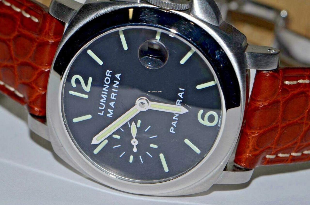 Panerai Luminor Marina Automatic Automatic Men's Watch Steel Case With Leather Strap Authentic Luxury Timepiece