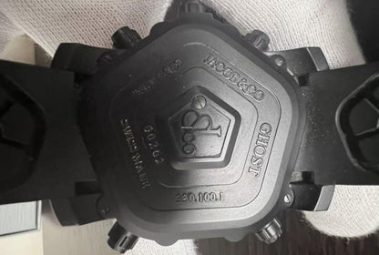 Jacob & Co. Five Time Zone Quartz Men's Watch Steel Case With Rubber Strap Authentic Luxury Timepiece