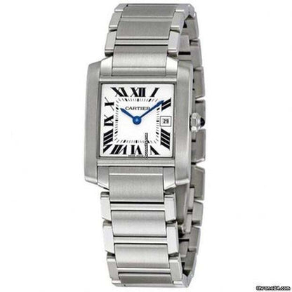 Cartier Tank Française Quartz Women's Watch With Steel Case and Strap Authentic Luxury Timepiece