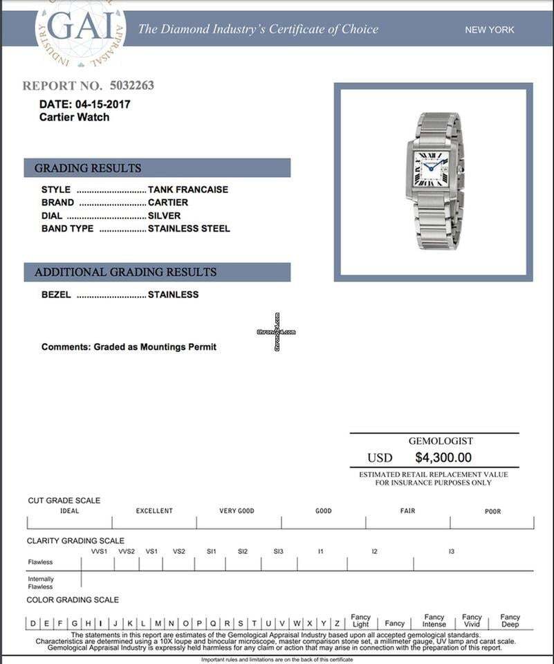 Cartier Tank Française Quartz Women's Watch With Steel Case and Strap Authentic Luxury Timepiece