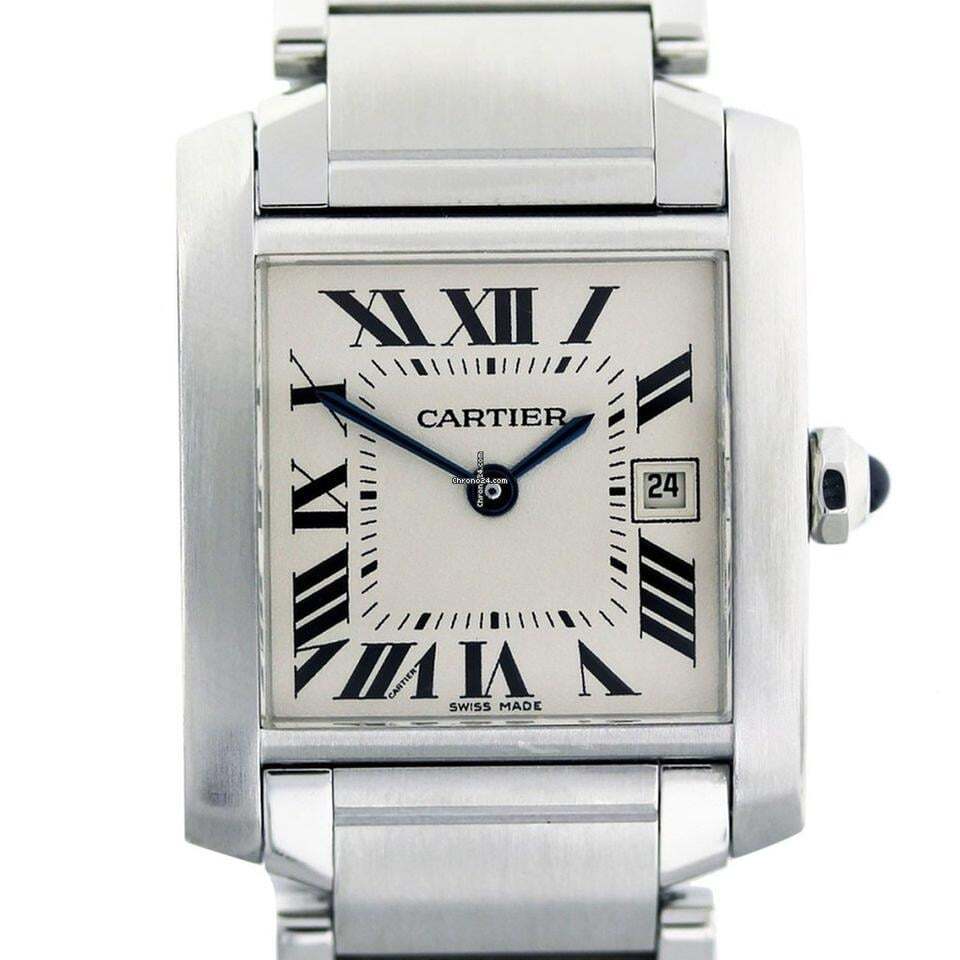 Cartier Tank Française Quartz Women's Watch With Steel Case and Strap Authentic Luxury Timepiece
