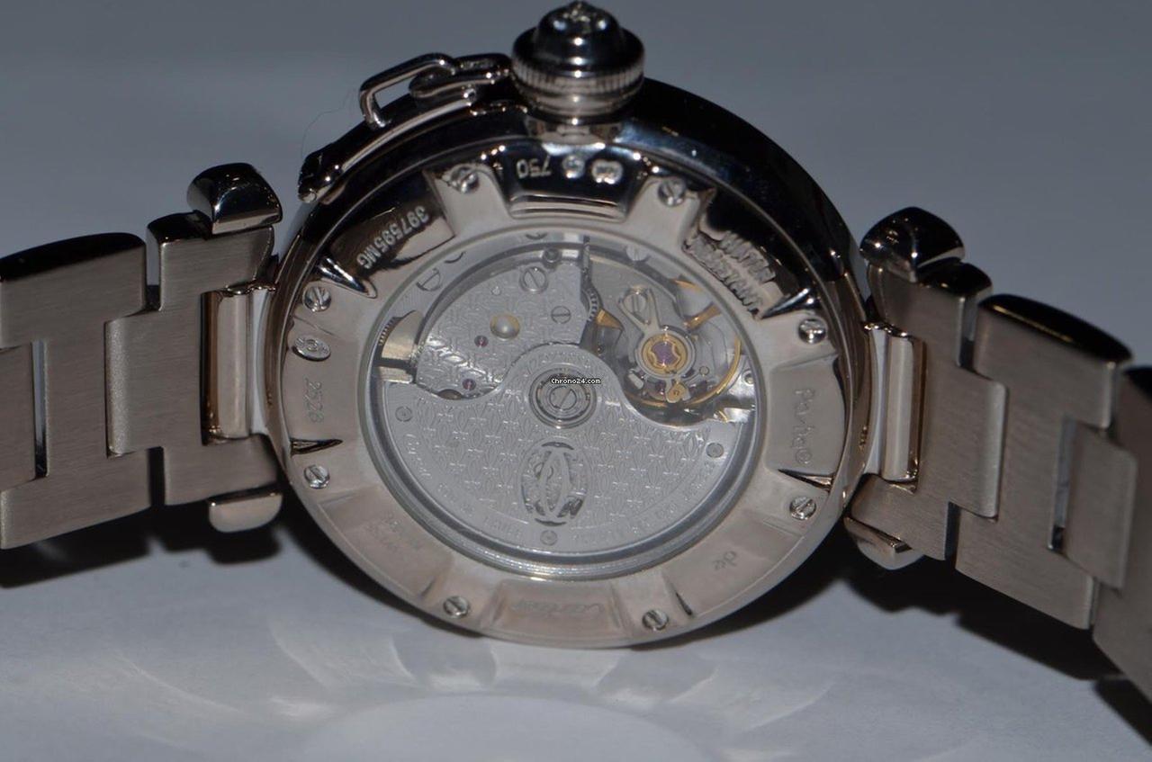 Cartier Pasha Automatic Women's Watch With White Gold Case and Strap Authentic Luxury Timepiece
