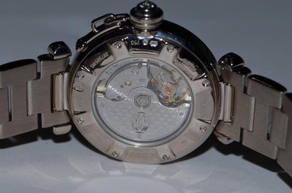 Cartier Pasha Automatic Women's Watch With White Gold Case and Strap Authentic Luxury Timepiece