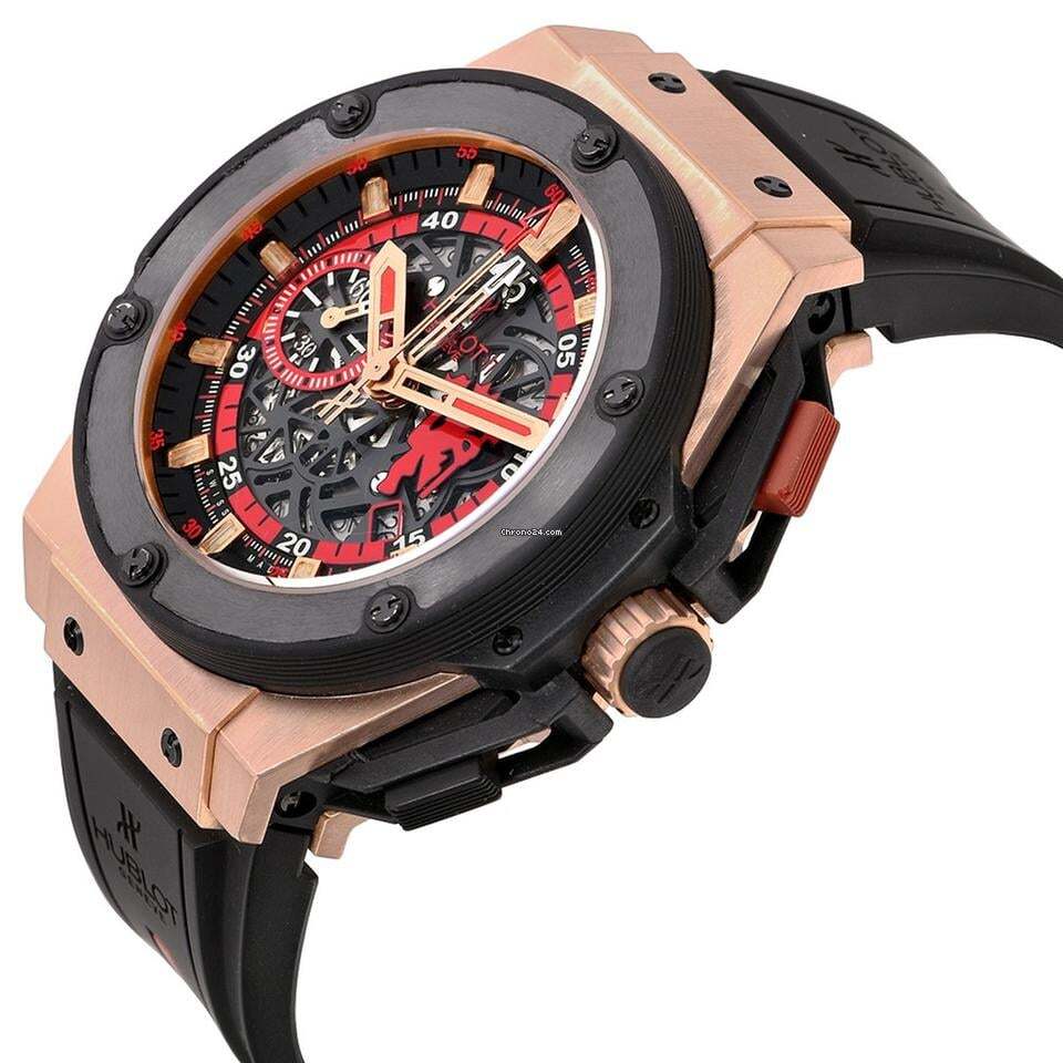 Hublot King Power Automatic Men's Watch Rose Gold Case With Rubber Strap Authentic Luxury Timepiece