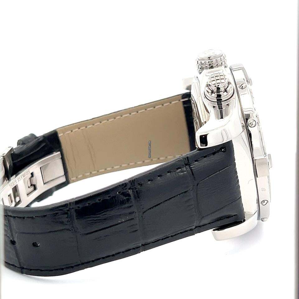 Breitling Super Avenger Automatic Men's Watch Steel Case With Leather Strap Authentic Luxury Timepiece