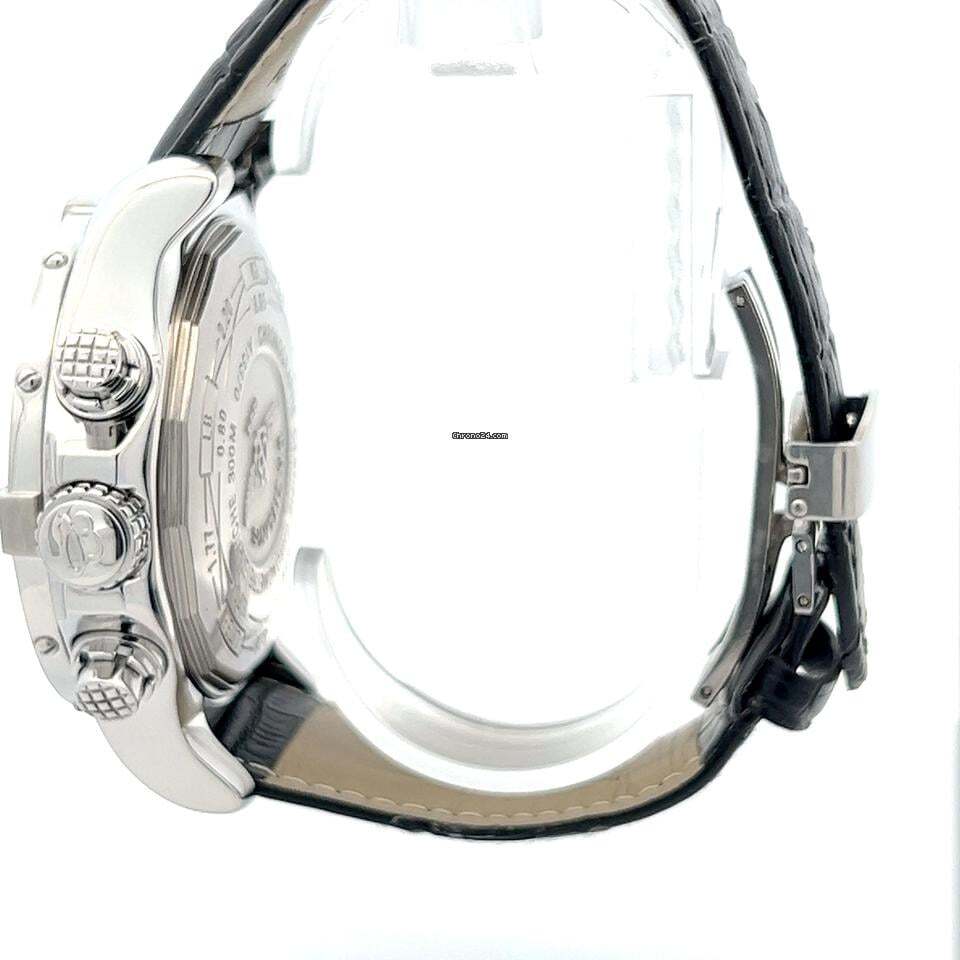 Breitling Super Avenger Automatic Men's Watch Steel Case With Leather Strap Authentic Luxury Timepiece