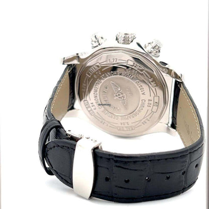 Breitling Super Avenger Automatic Men's Watch Steel Case With Leather Strap Authentic Luxury Timepiece