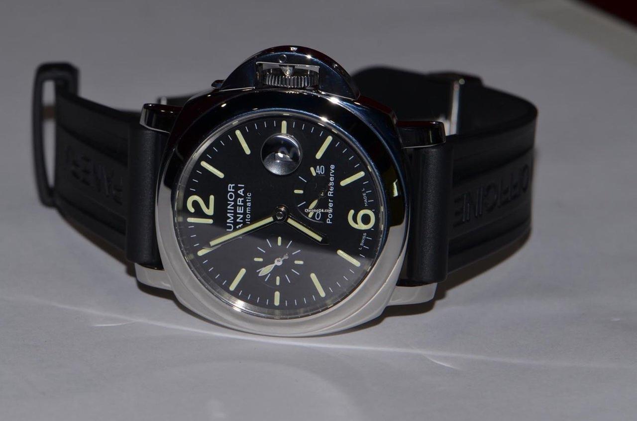 Panerai Luminor Power Reserve Automatic Men's Watch Steel Case With Rubber Strap Authentic Luxury Timepiece