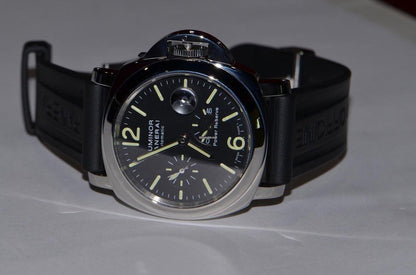 Panerai Luminor Power Reserve Automatic Men's Watch Steel Case With Rubber Strap Authentic Luxury Timepiece