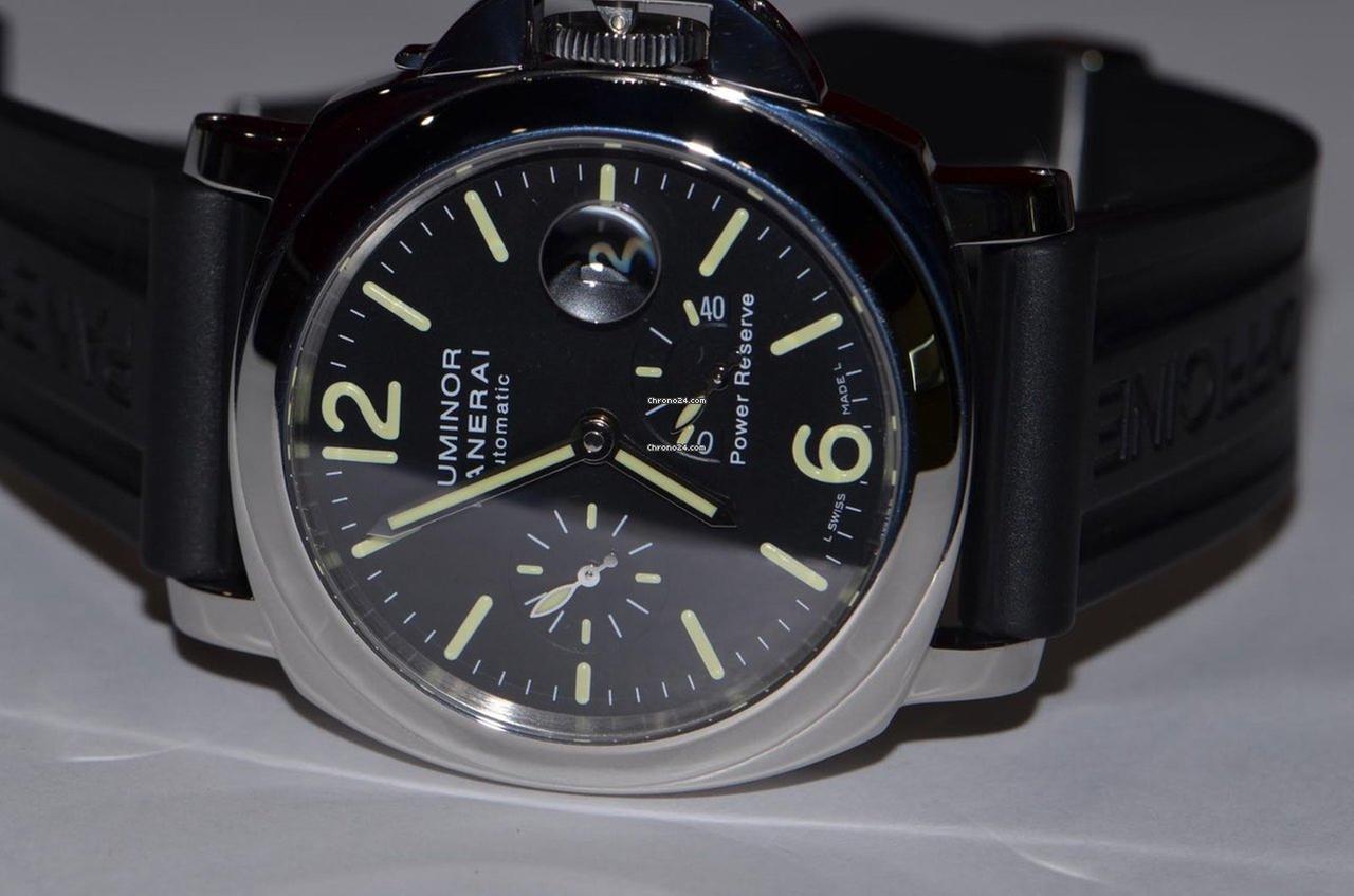 Panerai Luminor Power Reserve Automatic Men's Watch Steel Case With Rubber Strap Authentic Luxury Timepiece