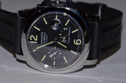Panerai Luminor Power Reserve Automatic Men's Watch Steel Case With Rubber Strap Authentic Luxury Timepiece