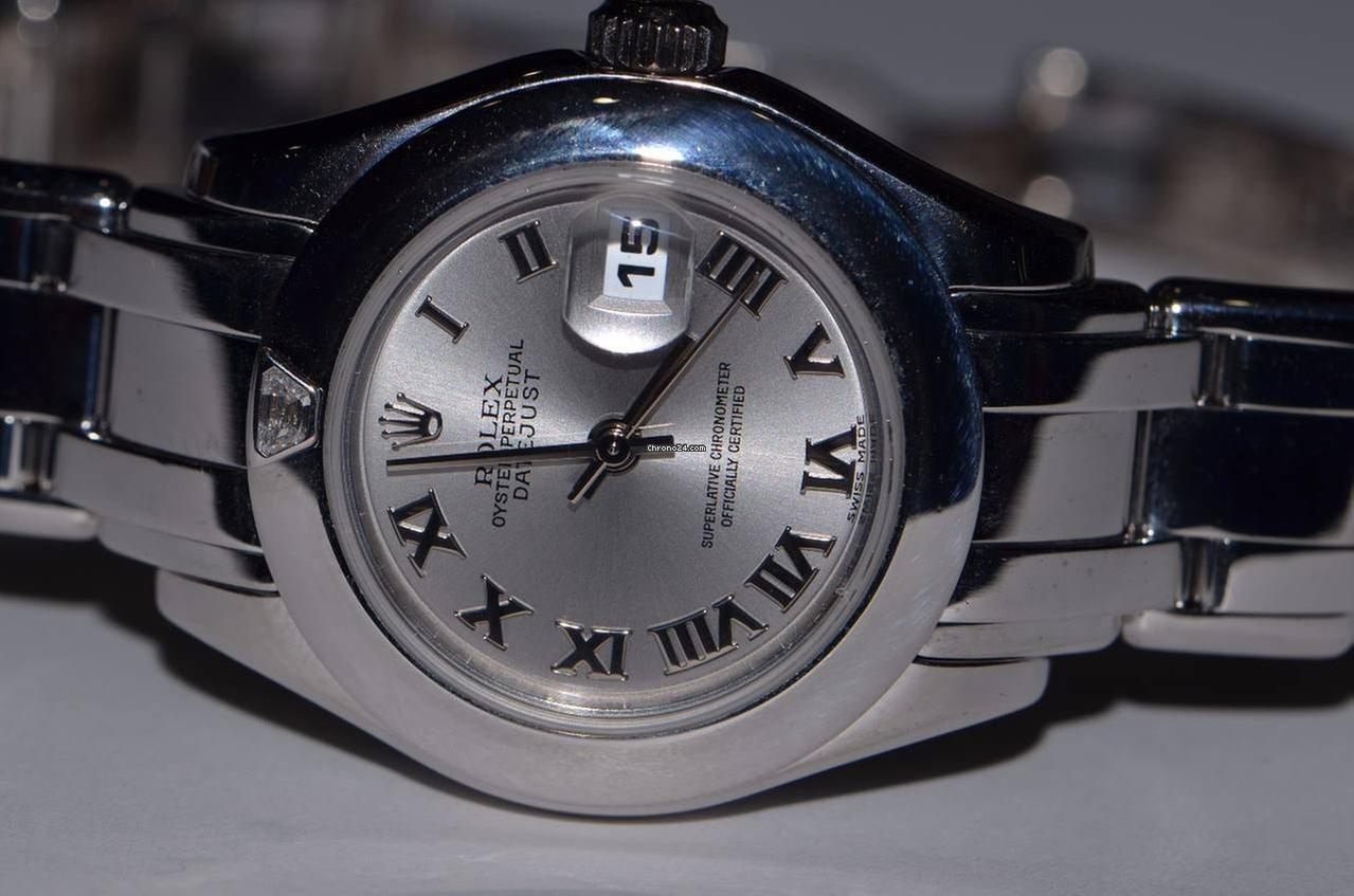 Rolex Pearlmaster Automatic Women's Watch With White Gold Case and Strap Authentic Luxury Timepiece