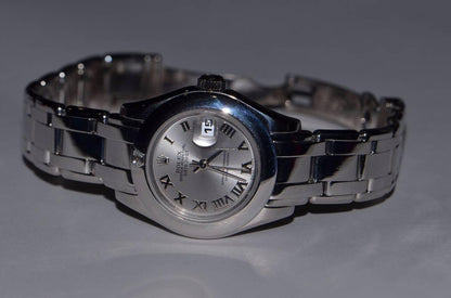 Rolex Pearlmaster Automatic Women's Watch With White Gold Case and Strap Authentic Luxury Timepiece