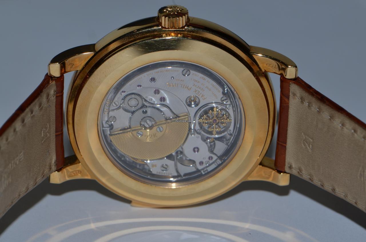 Patek Philippe Minute Repeater Automatic Men's Watch Yellow Gold Case With Leather Strap Authentic Luxury Timepiece