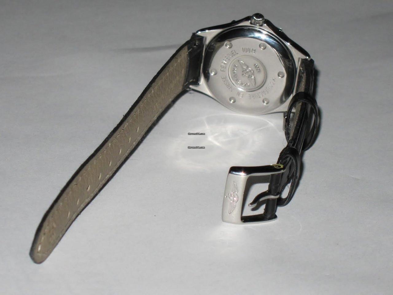 Breitling Quartz Women's Watch Steel Case With Leather Strap Authentic Luxury Timepiece