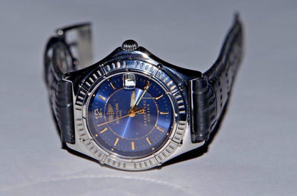 Breitling Quartz Women's Watch Steel Case With Leather Strap Authentic Luxury Timepiece