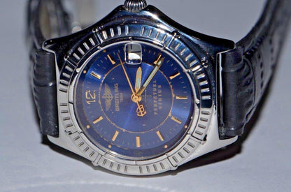 Breitling Quartz Women's Watch Steel Case With Leather Strap Authentic Luxury Timepiece