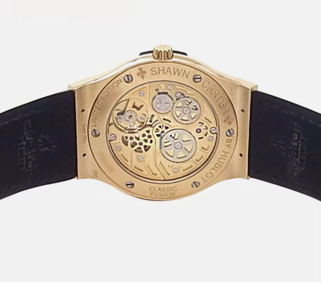 Hublot Classic Fusion Ultra-Thin Manual winding Men's Watch Yellow Gold Case With Leather Strap Authentic Luxury Timepiece