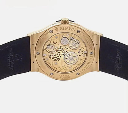 Hublot Classic Fusion Ultra-Thin Manual winding Men's Watch Yellow Gold Case With Leather Strap Authentic Luxury Timepiece