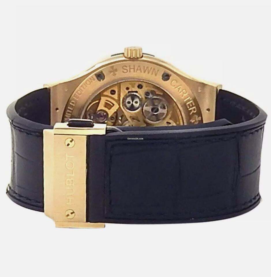 Hublot Classic Fusion Ultra-Thin Manual winding Men's Watch Yellow Gold Case With Leather Strap Authentic Luxury Timepiece