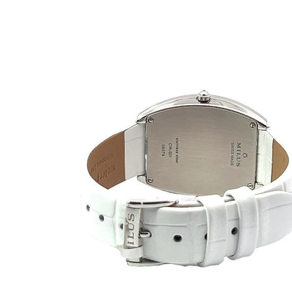 Milus Quartz Women's Watch Steel Case With Leather Strap Authentic Luxury Timepiece