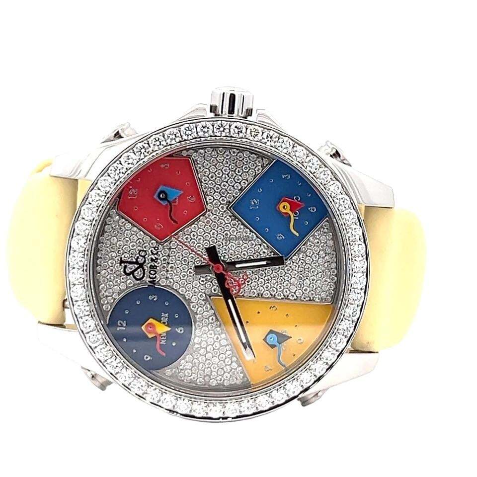 Jacob & Co. Quartz Men's Watch Steel Case With Leather Strap Authentic Luxury Timepiece