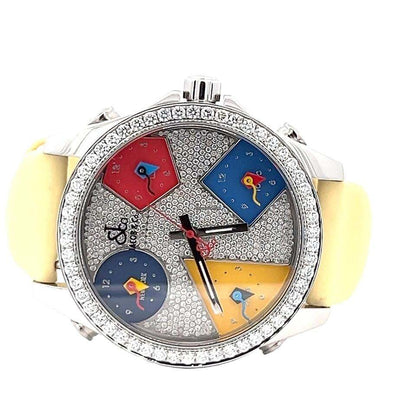 Jacob & Co. Quartz Men's Watch Steel Case With Leather Strap Authentic Luxury Timepiece