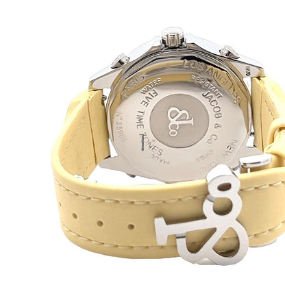 Jacob & Co. Quartz Men's Watch Steel Case With Leather Strap Authentic Luxury Timepiece