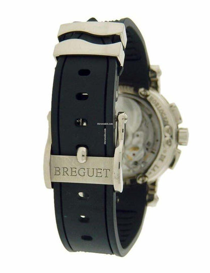 Breguet Marine Automatic Men's Watch White Gold Case With Rubber Strap Authentic Luxury Timepiece