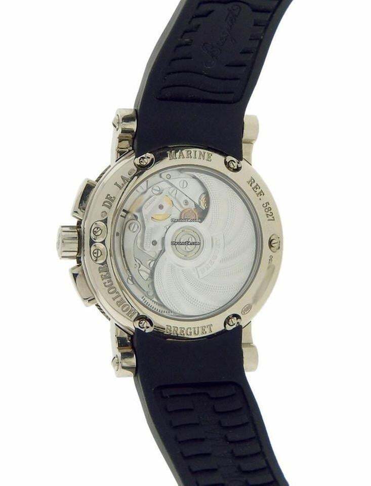 Breguet Marine Automatic Men's Watch White Gold Case With Rubber Strap Authentic Luxury Timepiece