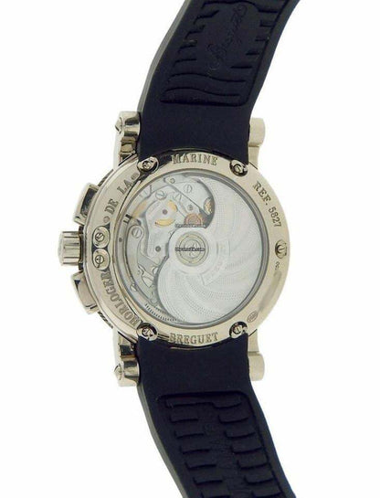 Breguet Marine Automatic Men's Watch White Gold Case With Rubber Strap Authentic Luxury Timepiece