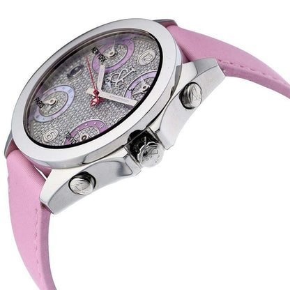 Jacob & Co. Five Time Zone Quartz Women's Watch Steel Case With Leather Strap Authentic Luxury Timepiece