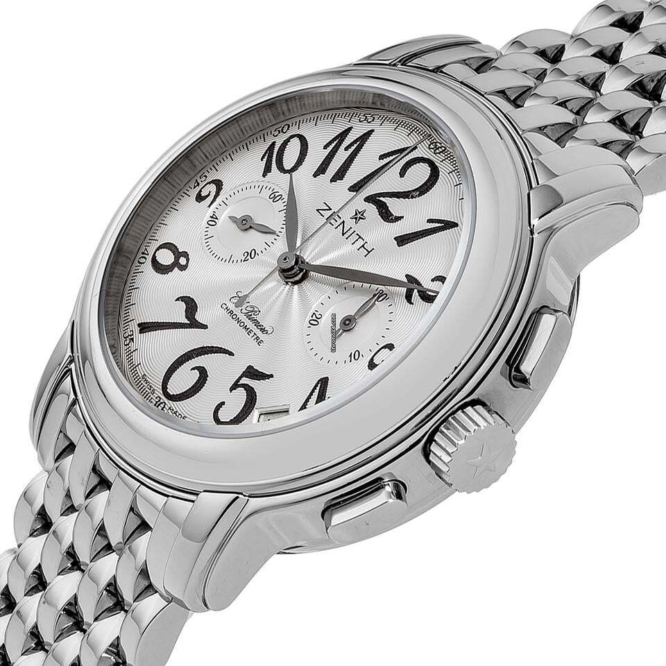 Zenith El Primero Chronomaster Lady Automatic Men's Watch With Steel Case and Strap Authentic Luxury Timepiece