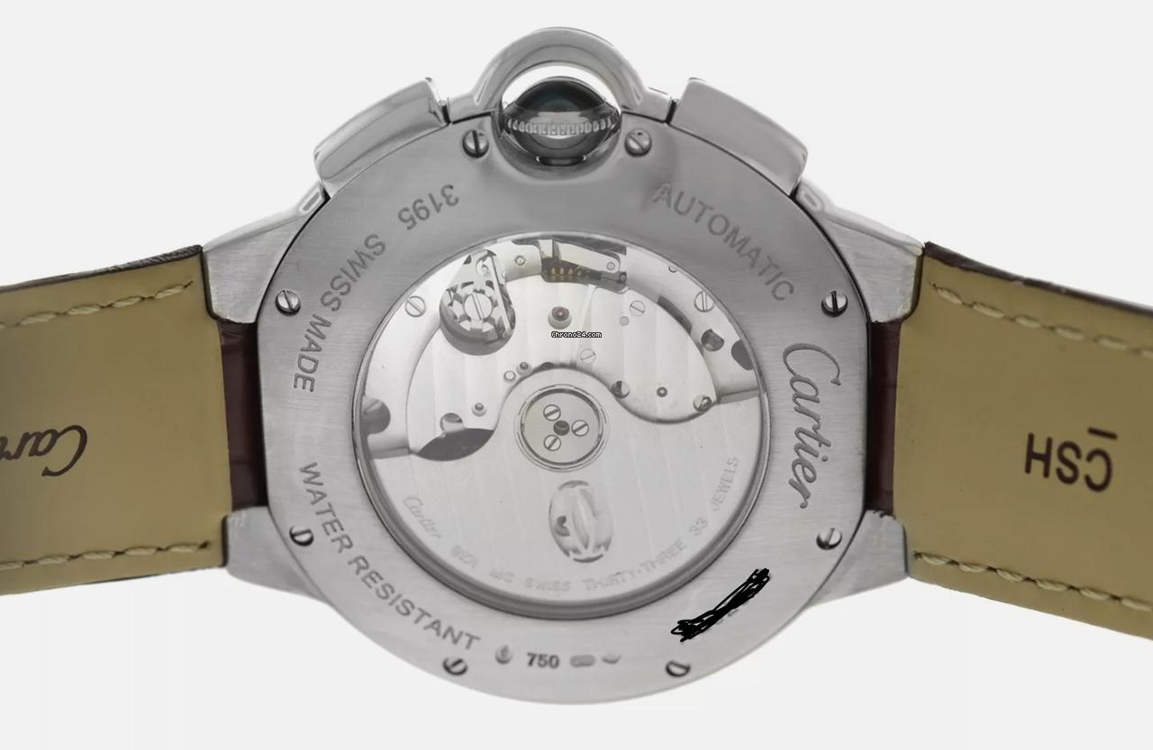 Cartier Ballon Bleu 42mm Automatic Men's Watch White Gold Case With Leather Strap Authentic Luxury Timepiece