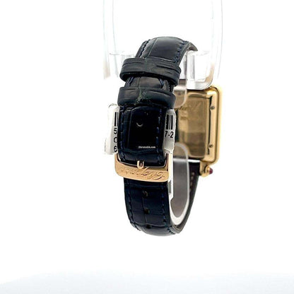 Chopard Happy Sport Quartz Women's Watch Yellow Gold Case With Leather Strap Authentic Luxury Timepiece