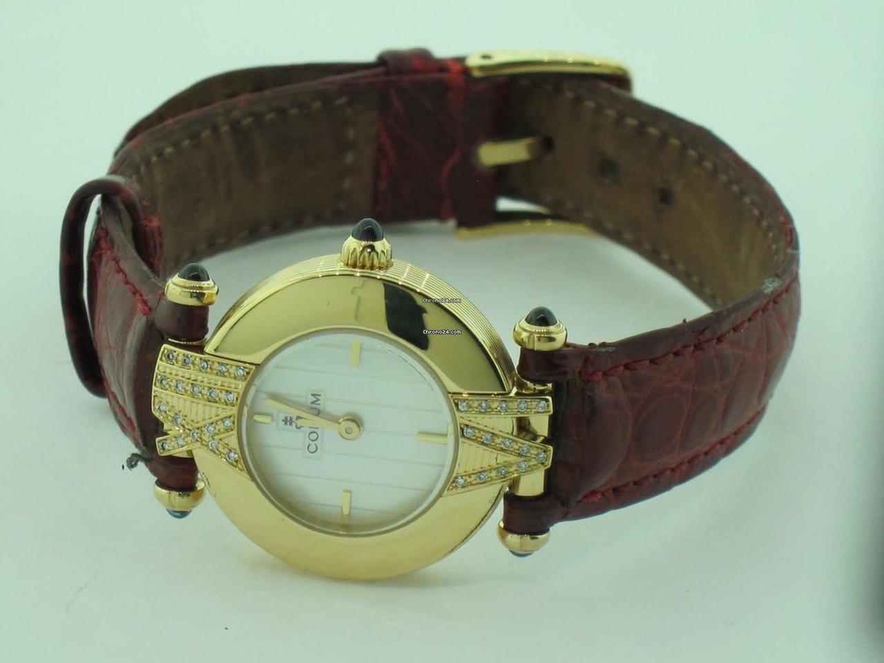 Corum Romvlvs Quartz Women's Watch Yellow Gold Case With Leather Strap Authentic Luxury Timepiece