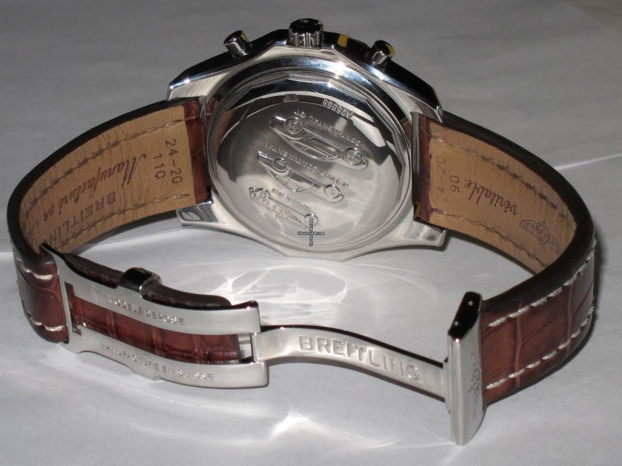 Breitling Bentley Motors Automatic Men's Watch Steel Case With Leather Strap Authentic Luxury Timepiece