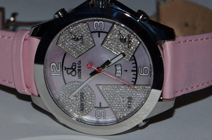 Jacob & Co. Quartz Men's Watch Steel Case With Leather Strap Authentic Luxury Timepiece