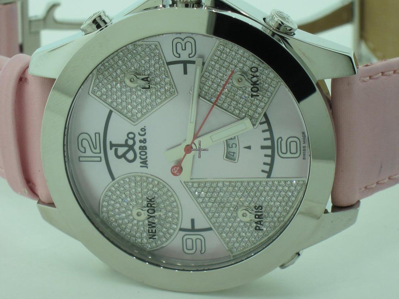 Jacob & Co. Quartz Men's Watch Steel Case With Leather Strap Authentic Luxury Timepiece