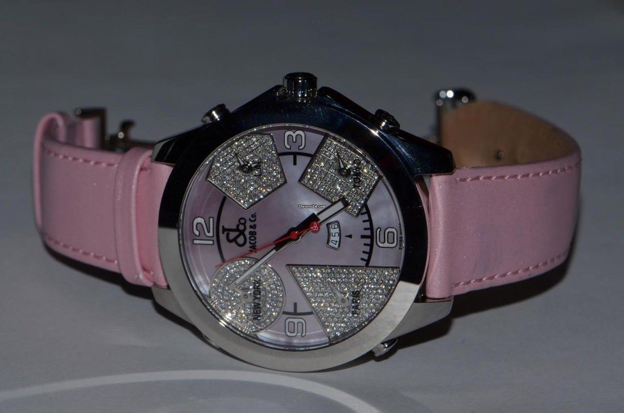 Jacob & Co. Quartz Men's Watch Steel Case With Leather Strap Authentic Luxury Timepiece