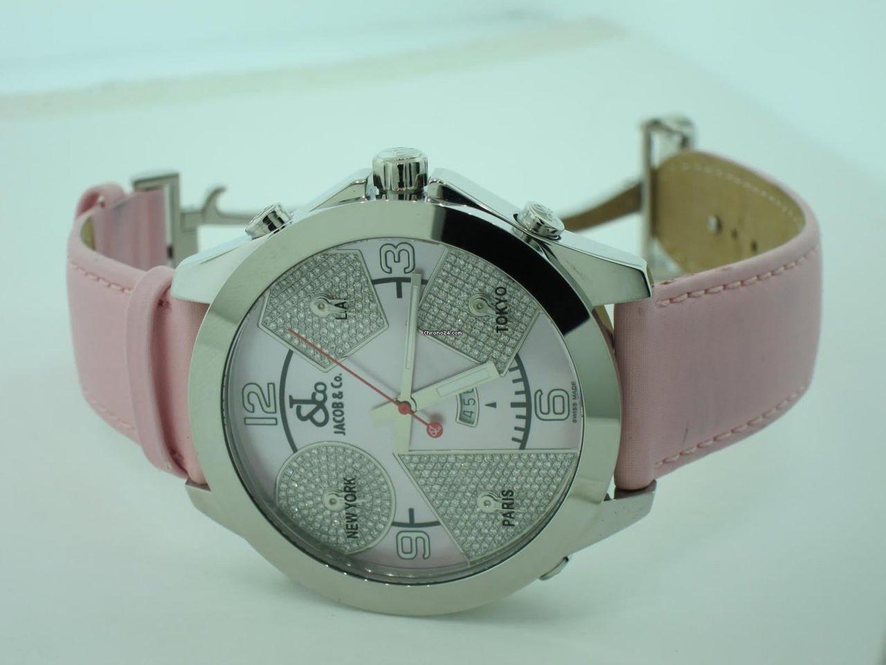 Jacob & Co. Quartz Men's Watch Steel Case With Leather Strap Authentic Luxury Timepiece