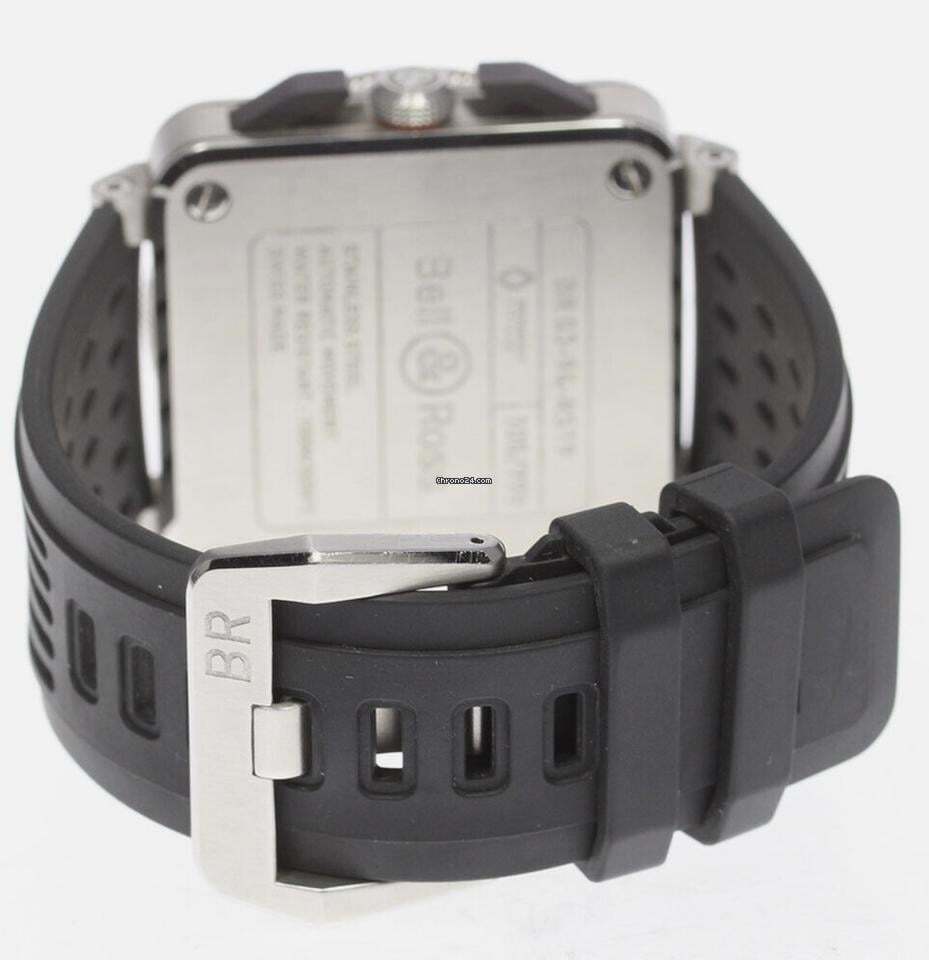Bell & Ross BR 03-94 Chronographe Automatic Men's Watch Steel Case With Rubber Strap Authentic Luxury Timepiece