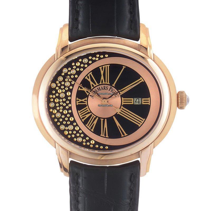 Audemars Piguet Millenary Automatic Men's Watch Rose Gold Case With Crocodile skin Strap Authentic Luxury Timepiece