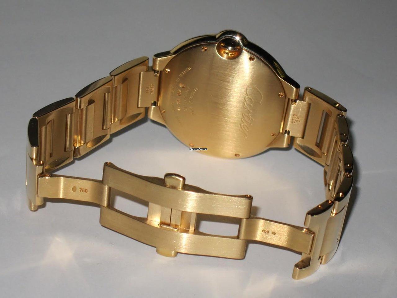 Cartier Automatic Men's Watch With Yellow Gold Case and Strap Authentic Luxury Timepiece