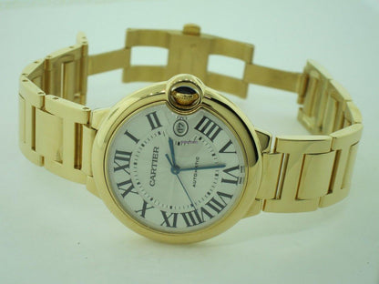 Cartier Automatic Men's Watch With Yellow Gold Case and Strap Authentic Luxury Timepiece