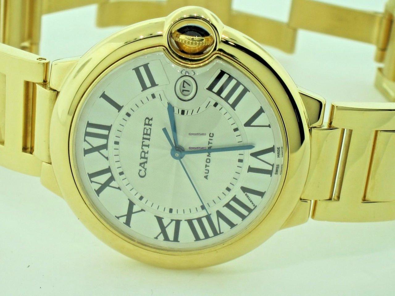 Cartier Automatic Men's Watch With Yellow Gold Case and Strap Authentic Luxury Timepiece