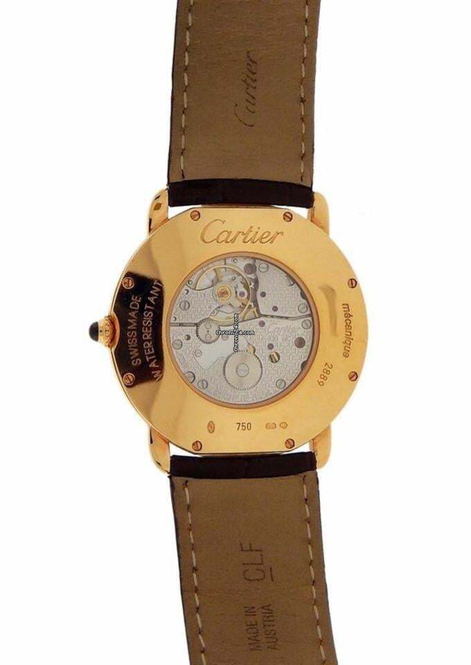Cartier Ronde Louis Cartier Manual winding Men's Watch Rose Gold Case With Leather Strap Authentic Luxury Timepiece