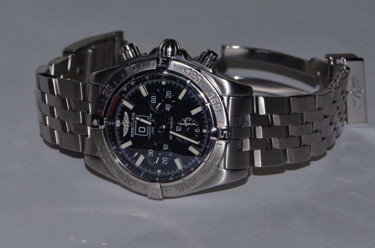 Breitling Blackbird Automatic Men's Watch With Steel Case and Strap Authentic Luxury Timepiece
