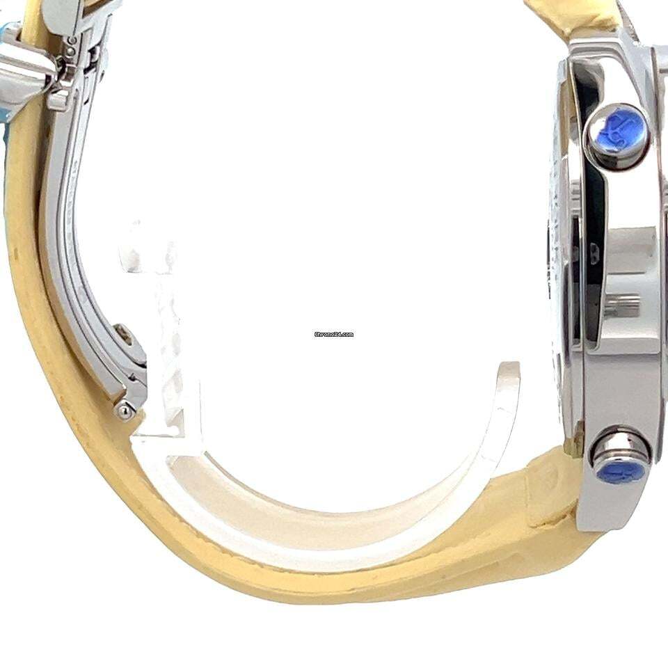 Jacob & Co. Five Time Zone Quartz Men's Watch Steel Case With Leather Strap Authentic Luxury Timepiece